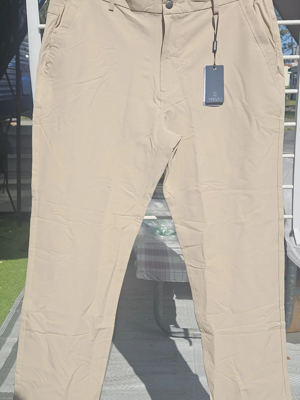 Veboon Men’s Khaki PROFLEX Pants – Cotton Flex Comfort Size 38x30 - Picture 2 of 4